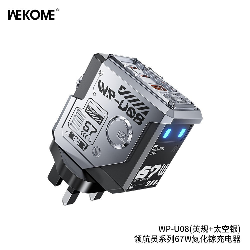 شاحن WEKOME WP-U08 GaN المدمج 30W – محول USB-C سريع وذكي
