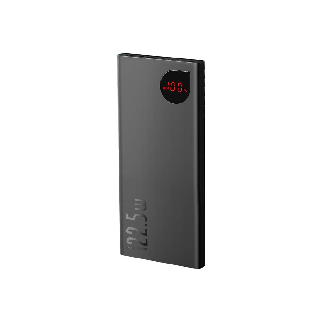 باور بانك Baseus Adaman معدني 10000mAh 22.5W مع شاشة رقمية — أسود