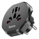 محوّل سفر عالمي Hoco AC6 – مقاوم للحريق 10 أمبير/250 فولت (تحويل EU)
