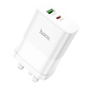 شاحن حائط Hoco DC92 Sunlight بمنفذين PD 65W + QC – أبيض