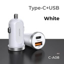 شاحن سيارة Joyroom C-A08 ميني ثنائي المنفذ 30W PD+QC3.0 — أبيض